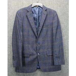 Brooks Brothers Mens Wool Hopsack Check Sport Coat Blue Size 38S Regent FIt